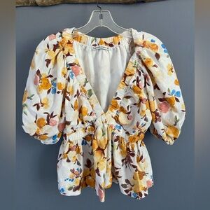 Abercrombie & Fitch Floral V-Neck Blouse
